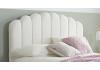 4ft6 Double White Fabric Upholstered Fan Style Ottoman Bed Frame 3